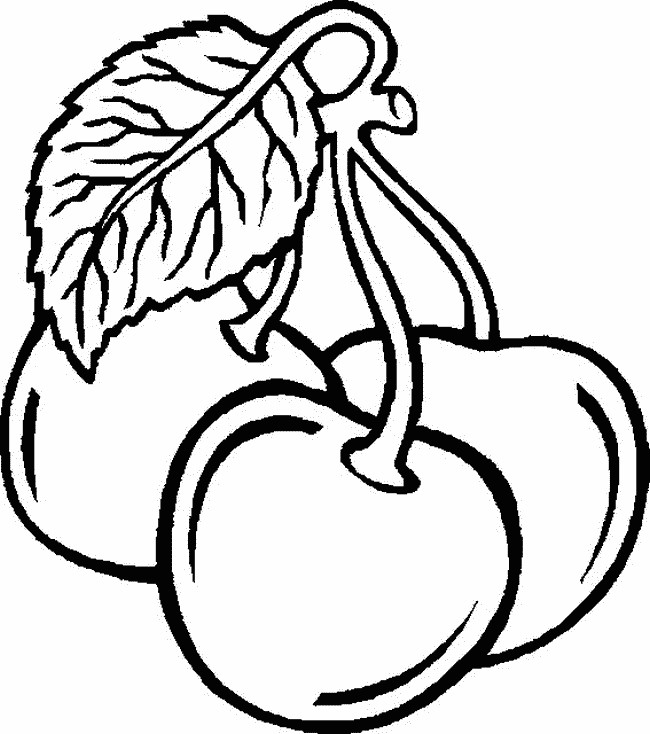 Colorare Frutta Disegno Tre Ciliegie