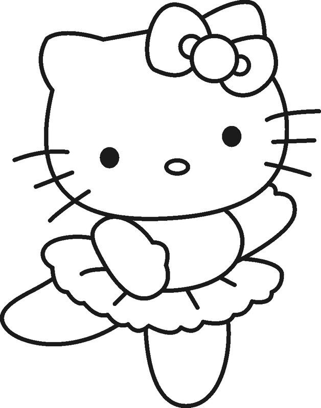 Colorare Hello Kitty, disegno Affascinante ballerina Hello ...