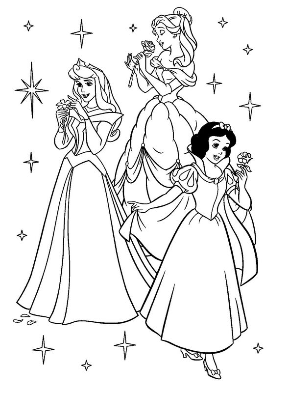 immagine Tre principesse da colorare