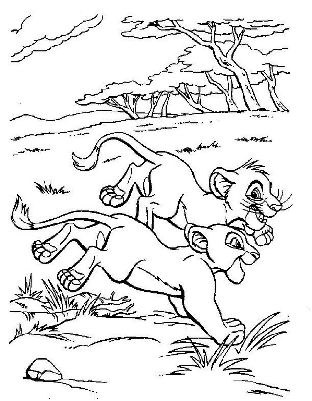 immagine Simba e Nala nella savana