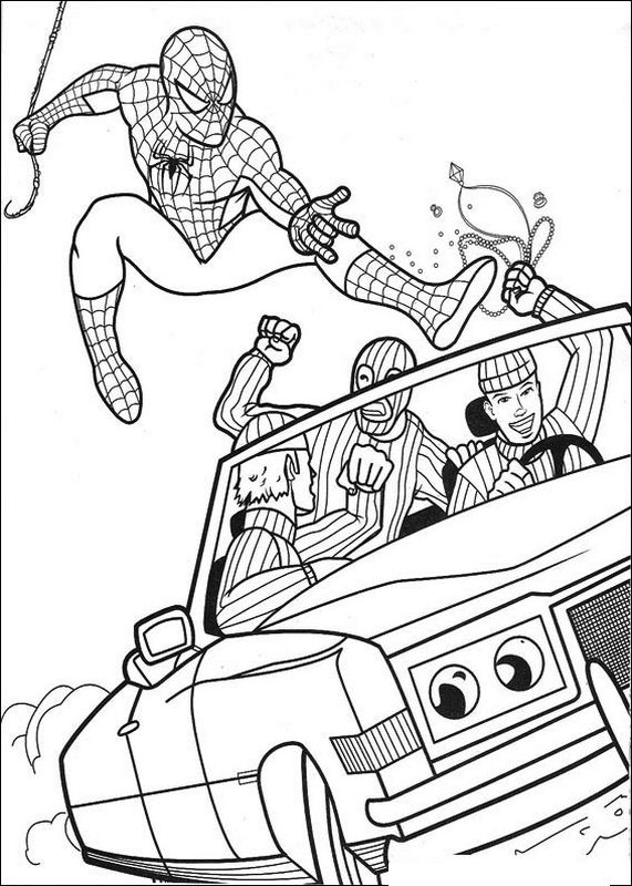 immagine Spiderman e tre banditi