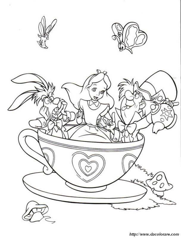 immagine Alice con i suoi amici in una tazza