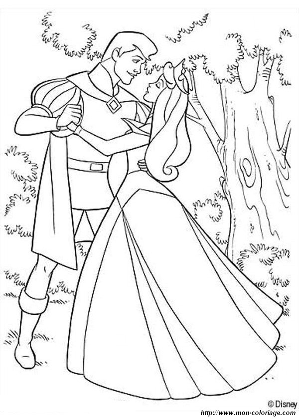 immagine principessa aurora e principe ballano