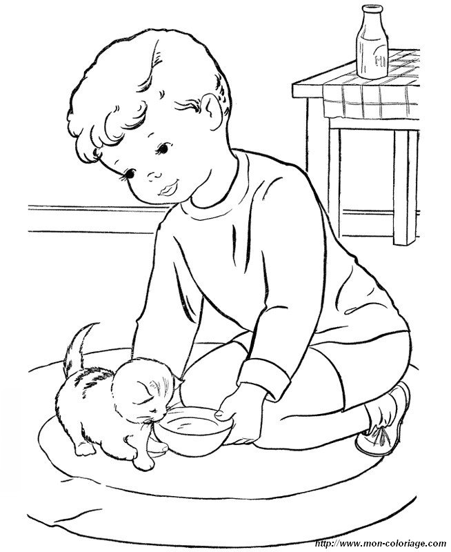 immagine bambino con un gattino