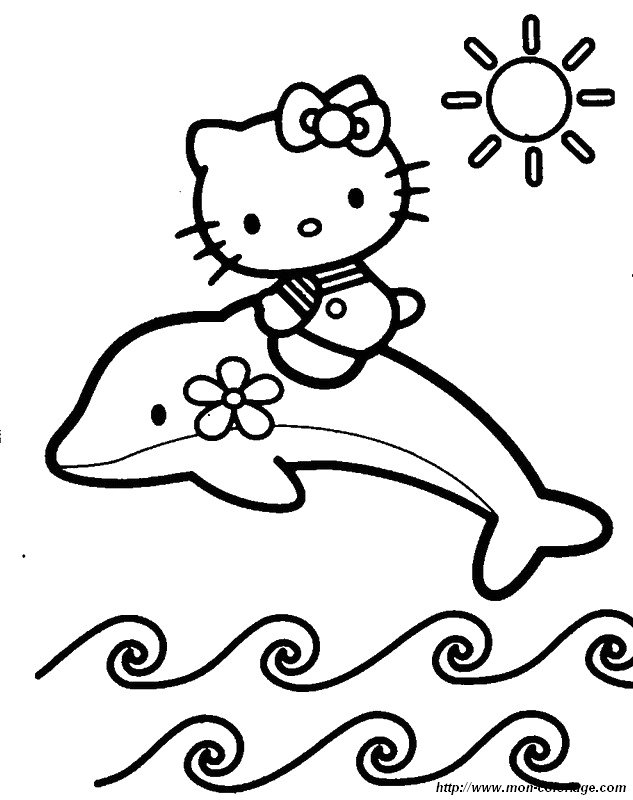 immagine hello kitty su un delfino
