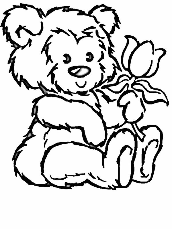 immagine Piccolo orso con una bella rosa