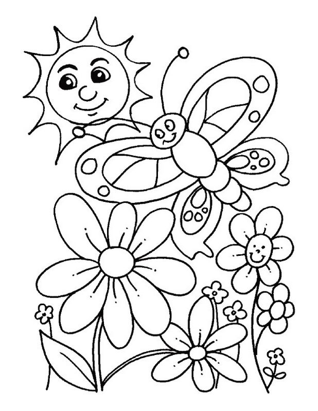 immagine Fiori farfalla e sole