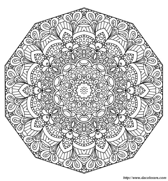 Colorare Mandala Disegno Foglie E Fiori