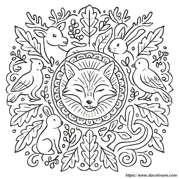 immagine Mandala e animali della foresta