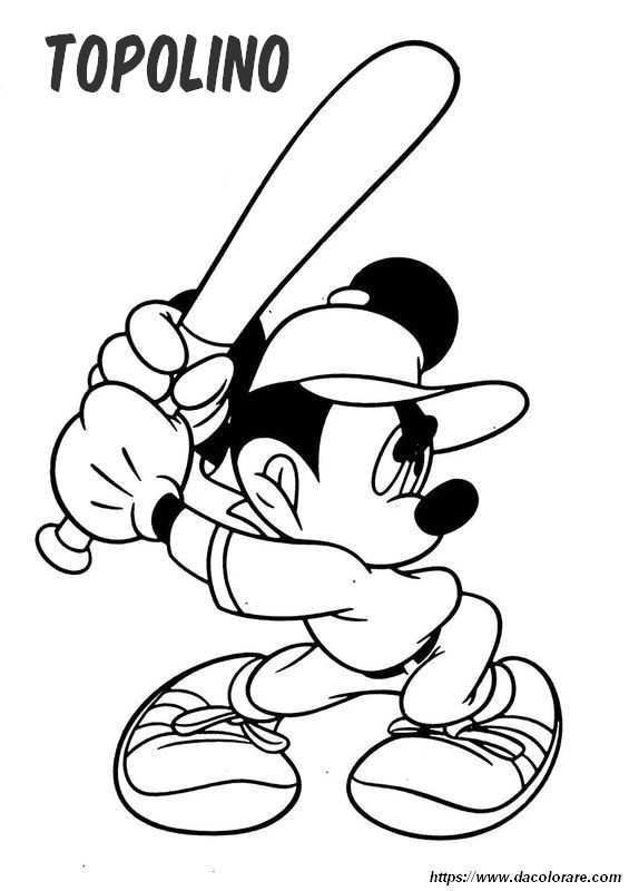 immagine Topolino gioca a baseball