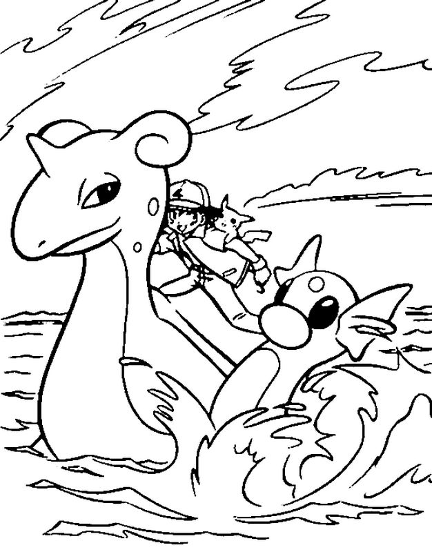 immagine In mare con i suoi amici Pokemon