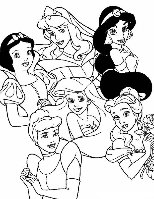 Colorare Principessa E Principe Disegno Le Sette Principesse Disney