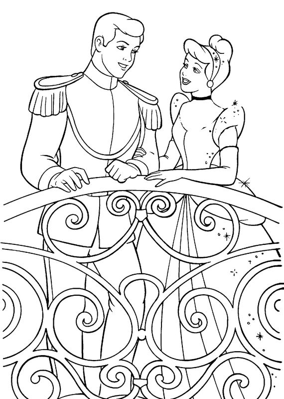 Colorare Principessa E Principe Disegno Una Bella Coppia Sul Balcone