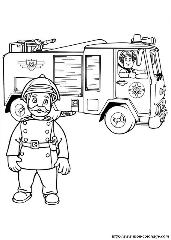 immagine Il camion dei pompieri e il comandante
