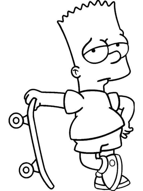 immagine Bart con il suo skate board