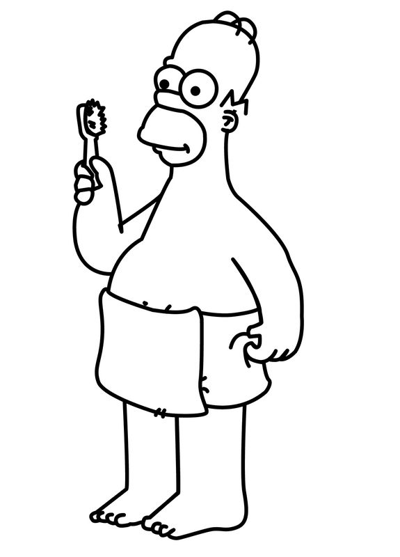 immagine Homer Simpson si lava i denti