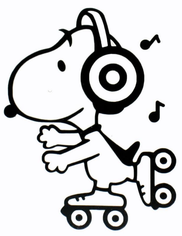 immagine Snoopy ascolta musica