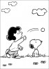 Lei gioca con Snoopy