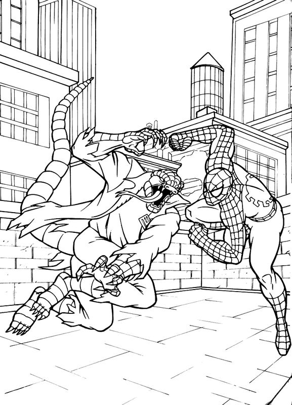 immagine Spiderman contro un mostro