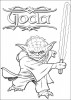 Yoda con la sua spada laser