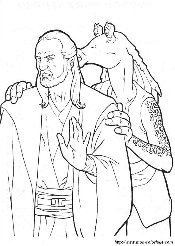 immagine qui gon jinn e jar jar binks baci